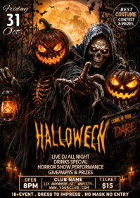 Sort Halloween Costume Party A4 Template