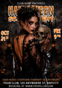 黑色 Halloween Event A4 Template