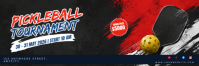 Hitam Grunge Pickleball Tournament Tajuk Twitter Twitter-header template