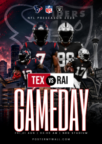 Black NFL Preseason Game A4 Template