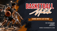 Hitam Modern & Minimal Basketball Match Pos Twitter template