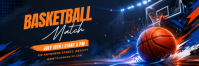 Hitam Modern & Minimal Basketball Match Tajuk Twitter template
