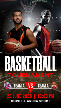 Black Basketball Tournament Instagram Story Template
