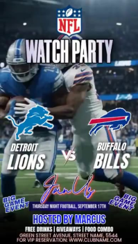 Black Football Watch Party Instagram na Kuwento Template