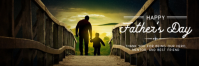 Hitam Modern & Minimal Happy Father's Day Tajuk Twitter template
