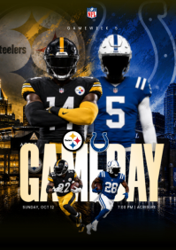 黑色 NFL Gameday A4 Template