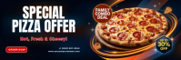Hitam Pizza Promotion Cabeçalho do Twitter Template