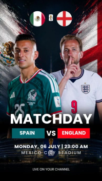 Hitam Modern & Minimal Soccer Match Announcement Instagram Story Video template