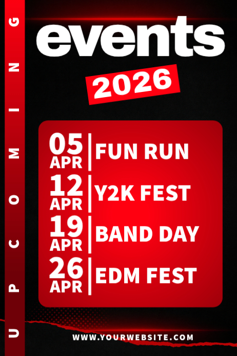Hitam Modern & Minimal Upcoming Events Poster Template | PosterMyWall