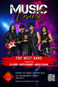 Hitam Music Concert Poster Póster template