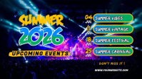 Hitam Neon Summer Events Pos Twitter Video template