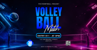 Hitam Neon Volleyball Match Gambar Bersama Facebook template