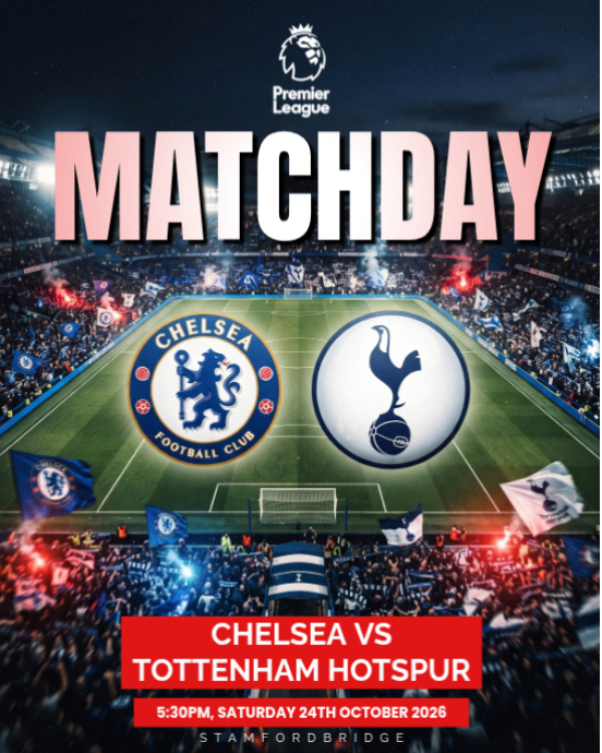 Hitam Profesional Chelsea Versus Tottenham Hotspur Matchday Poster ...