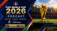 黑色 FIFA World Cup Podcast Digitalt display Template