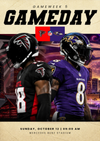 Preto Football Game Day A4 Template