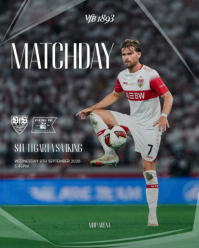 Black Football Match Instagram Portrait Template