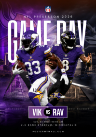 Sort NFL Preseason Game A4 Template