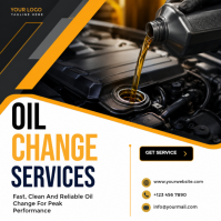 Black Oil Change Services โพสต์บน Instagram Template
