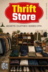 Hitam Profesional Thrift Store Poster โปสเตอร์ template