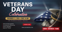 黑色 Veterans Day Celebration Ibinahaging Larawan sa Facebook Template