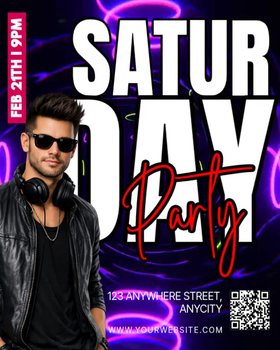 Hitam Saturday Party Instagram Portrait Video Template | PosterMyWall