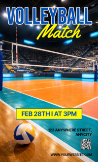 Zwart Volleyball Match Umthetho we-US Template