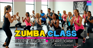 Hitam Zumba Class Sampul Acara Facebook template
