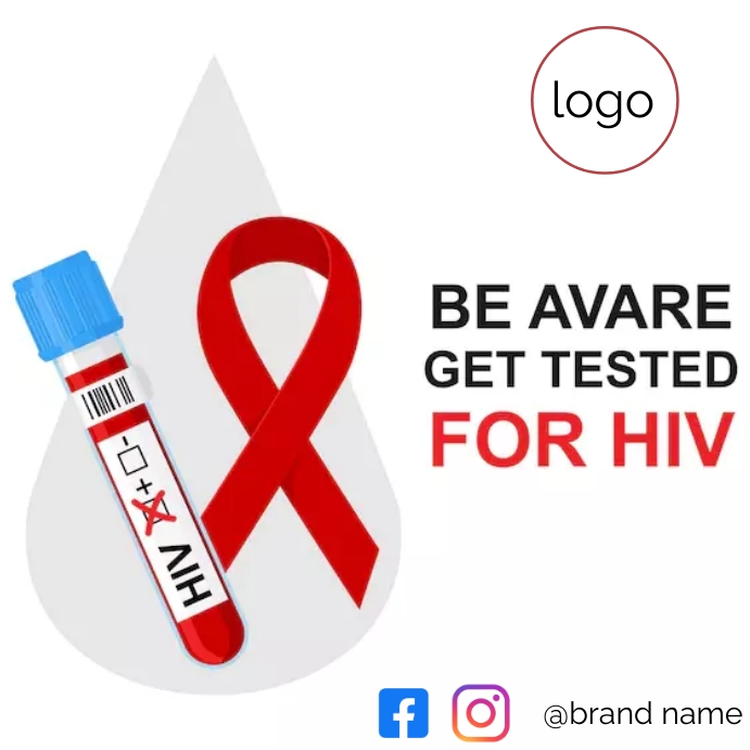 HIV Testing day Publicação no Instagram template