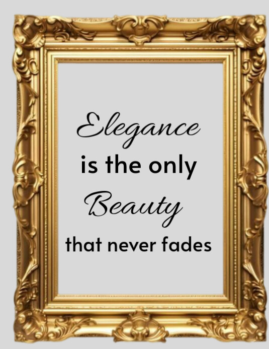 Golden frame inspirational motivational quote Flyer (US Letter) template