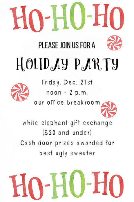 Ho Ho Ho Invite Template PosterMyWall