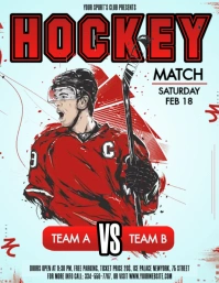 Hockey, Hockey Game Flyer (US Letter) template