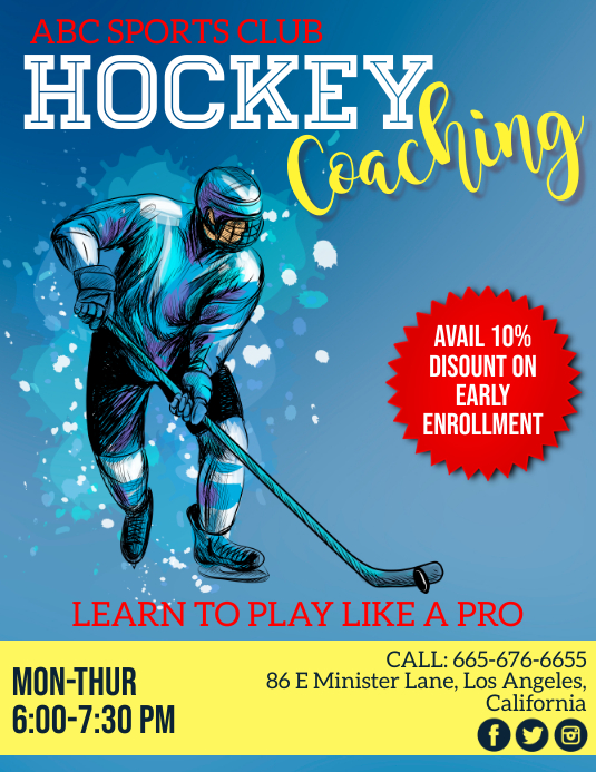 Hockey, Ice Hockey Template PosterMyWall