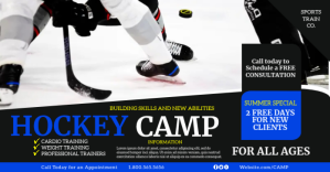 Hockey camp Изображение, которым поделились на Facebook template