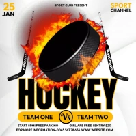 Hockey flyer poster Square (1:1) template