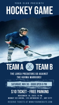 Hockey game, ice hockey, event Instagram Story template