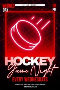 Hockey Game Night Poster template