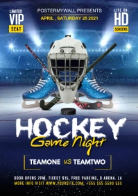 hockey game night A4 template