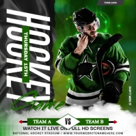 Hockey game poster Square (1:1) template