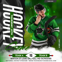 Hockey game poster Cuadrado (1:1) template
