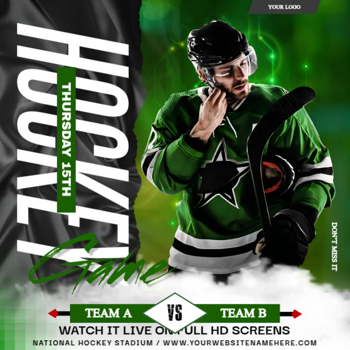 Hockey game poster Vierkant (1:1) template