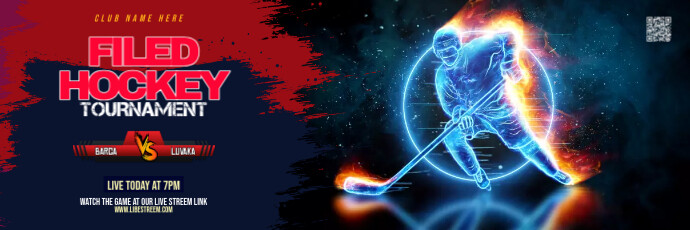 Hockey Game Twitter Banner Template | PosterMyWall