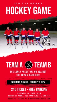 Hockey match, ice hockey, event Instagram Story template