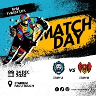 Hockey match day instagram social media template