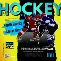 hockey match game instagram post template