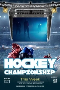 Hockey Night Party Poster template