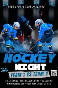 Hockey Night Video Poster template