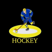 Hockey player logo template