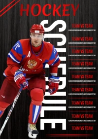 Hockey schedule flyer poster A4 template
