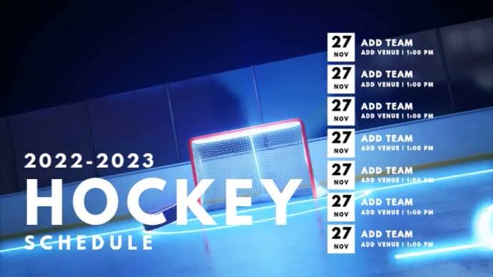 Hockey Schedule Digital Display Template | PosterMyWall