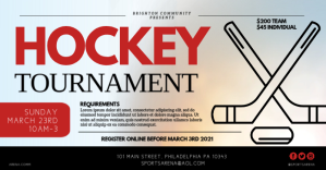 Hockey Tournament Изображение, которым поделились на Facebook template